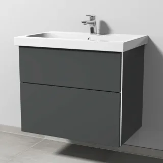 Sanipa 3way Waschtischunterbau zu Geberit iCon Light Waschtisch mit 2 Auszügen, Anthrazit-Matt BR57422