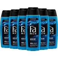 FA Duschgel Duschpflege Men Kick Off, 6x 250 ml, 6-tlg., Vegane Formel, aus 100% recyceltem Material