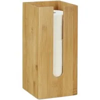 relaxdays Toilettenpapierhalter stehend Bambus