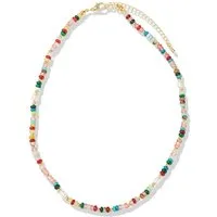 Firetti Collier Schmuck Geschenk Edelstahl Halsschmuck Halskette Edelstein, Made in Germany - mit Edelsteinen - mit Süßwasserzuchtperle