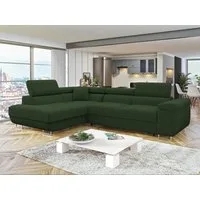 MIRJAN24 Ecksofa Torezio Cord, mit Bettkasten und Schlaffunktion, Einstellbare Kopfstützen, 274x203x70-90 cm