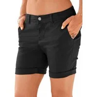 LASCANA Bermudas aus elastischer Baumwolle zum Krempeln, kurze Hose, Shorts, Sommerhose