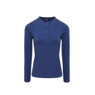 Premier Damen T-Shirt Long John, langärmlig (Indigo)