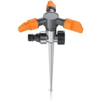 Brandson Kreisregner 3-fach Rasensprinkler mit Erdspieß, 360° Flächenregner, Sprühregner, für Flächen bis 150 m², 14 cm lang, (1-St), 3 Arm Sprinkler, 45° - 90° Winkel, 7m Reichweite, robuster Spike