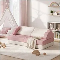 Jiexi Kindersofa Kindersofa Modular Spielsofa aus Cord Stoff Schaumstoff Couch