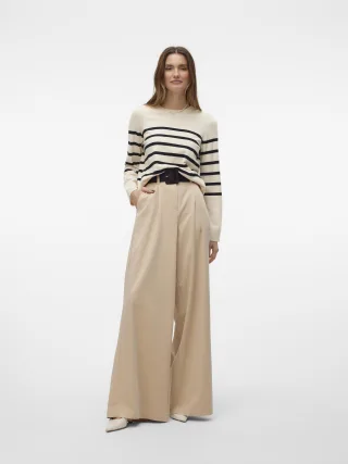 VERO MODA - VMSABA PLAIN LS O-NECK PULLOVER GA NOOS Birch - Gr. - L