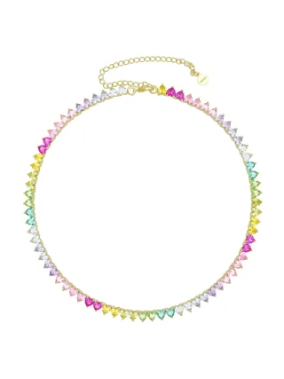 Fashionbox Collier vergoldet mit Zirkonia multicolor
