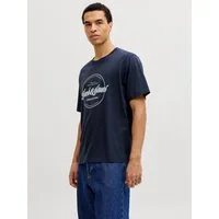 Jack & Jones Rundhalsshirt JJEDOVER DENIM TEE SS O-NECK SN mit Logobranding
