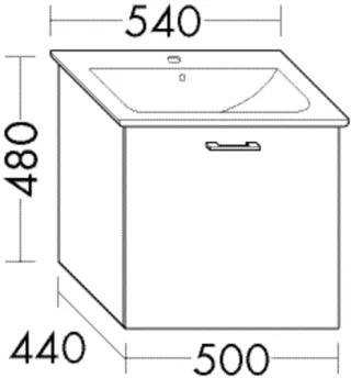 Burgbad Waschtischunterschrank zu Keramik-Waschtisch Sys30 PG4 Sana 530x500x360 Eiche Natur, WVNS050 WVNS050F3445