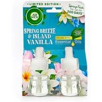Air Wick Duftöl Nachfüllflakons Spring Breeze & Island Vanilla Duo-Pack (2x 19 ml) (Duo-Pack (2x 19 ml), Duo-Pack), Duft mit natürlichen ätherischen Ölen