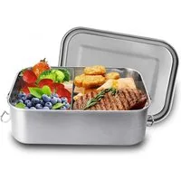 BlingBin Lunchbox 850ml/1400ml Auslaufsichere Bento-Box Brotzeit-Dose aus Edelstahl, Edelstahl, (1er Set, 1-tlg., Fassungsvermögen: 1400ml), Lunchbox, Vesperdose, Pausenbrot, für Erwachsene & Kinder