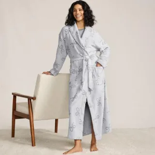 Bademantel mit Schalkragen für Damen, Damen, size: regular, Elfenbein, Polyester, by Lands' End