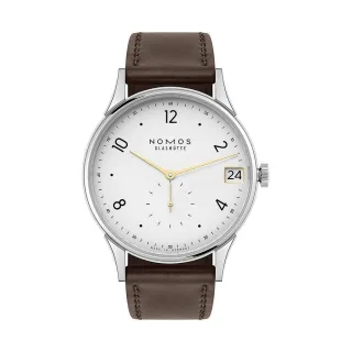 Nomos Glashütte Herrenuhr Minimatik 39 Datum gold 1251