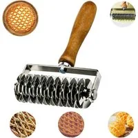 FELIXLEO Teigroller Edelstahl Teigroller Holzgriff Gitterschneider für Kuchen, (1-tlg)