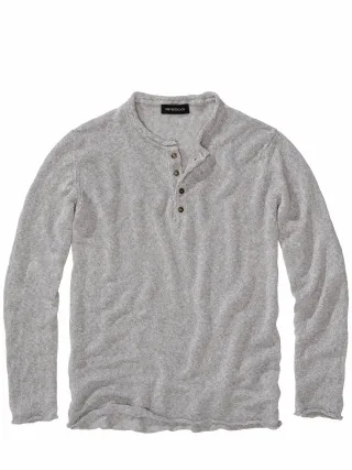Mey & Edlich Herren Stadtbrise-Henley Blau 100 % Leinen