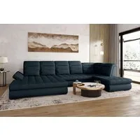 99rooms Wohnlandschaft Toscana, Sofa, U-Form, Bettfunktion, Rundumbezug aus gepolstertem Velours VOGUE
