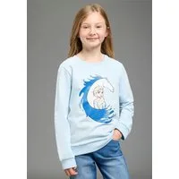 KIDSWORLD Sweatshirt FROZEN Glitzerdruck Sweatshirt, Disney mit Rundhalsausschnitt, Langarm, hüftlange Basic-Passform