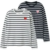 Name It Langarmshirt NKFTOVELINA 2P LS NREG TOP PB (Packung, 2-tlg)