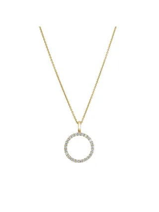 Lyomi Anhänger mit Kette 585/-Gelbgold 25 synth. Diam. 0,51ct.