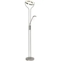 Brilliant Deckenfluter Demian, LED fest integriert, Warmweiß, LED Stehlampe Lesearm eisen/chrom