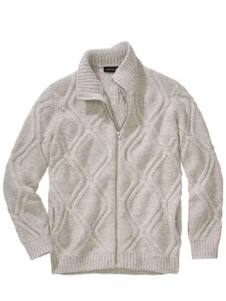 Mey & Edlich Herren Hochspannung-Cardigan Grau 56 % Wolle, 29 % Polyamid, 15 % Alpaka