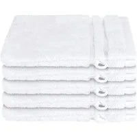 Schiesser Waschhandschuh Milano im 5er Set, (5-St), mit Webbordüre