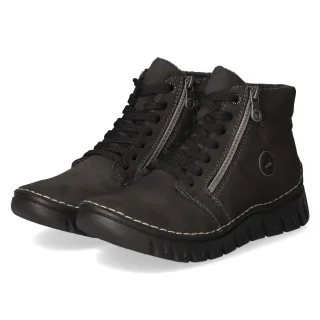 Rieker Schnürstiefeletten  Grau - Gr. 37 -  Textil