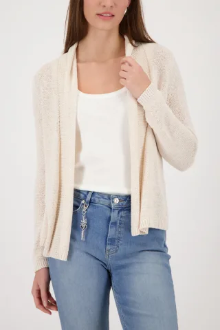 monari - Stricküberwurf mit Schalkragen champagne beige - Gr. - 46