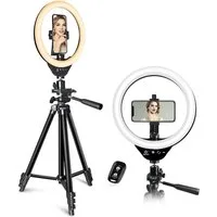 UBeesize Ringlicht 10"LED-Ringlicht: Stativ, Fernbedienung – Live Stream, TikTok, YouTube, 10 Zoll Touch Ringlicht, 3000–6000K, dimmbar, Bluetooth Fernbedienung