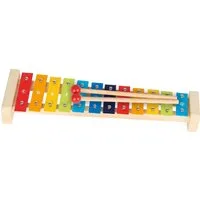 goki Spielzeug-Musikinstrument Xylophon mit Notenheft, (4 tlg), Hergestellt aus langlebigem Holz und Metall