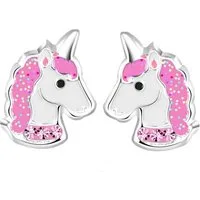 schmuck23 Paar Ohrstecker Kinder Ohrringe Einhorn Pferd 925 Silber, Kinderschmuck Mädchen Geschenk