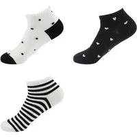 VewoTex Sneakersocken Damen Sneaker Socken 3er Pack » 3 Paar Damen Strümpfe schwarz/weiß (3er Pack, 3-Paar, 3 Paar) » Kurzsocken » Sneakersocken Einheitsgröße 36-41