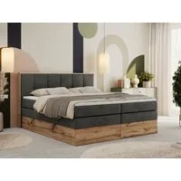 MKS MÖBEL Boxspringbett ALBERO 1 KING (Packung, Set, Polsterbett, Topper T25/Visco, T30-Schaum, Möbelplattenelementen), Doppelbett, Bettkästen, Multipocket-Matratzen, Boxspringbett, Kopfteil