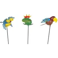 Denk Gartenstecker 3er Set bunte Gartenstecker Tiere (3-St)