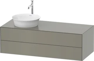 Duravit White Tulip Konsolenwaschtischunterbau wandhängend Stein Grau Seidenmatt 1300x550x408 mm - W WT4987L92920010
