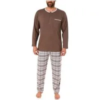 Normann Pyjama Herren Schlafanzug Pyjama mit karo Hose – Mix and Match Optik
