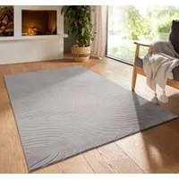 TaraCarpet Teppich TaraCarpet Homestyle 397 Organic, rechteckig, Höhe: 10 mm, Organic hoch-tief weich waschbar grau 50x80