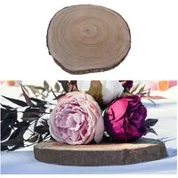 CEPEWA Dekoschale Baumscheibe 44,5x2,5cm Paulownia Holzscheibe Holzplatte Holzmaserung
