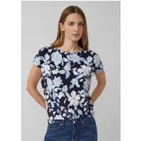 s.Oliver Kurzarmshirt T-Shirt Fließendes Jersey-Shirt mit überschnittenen Schultern