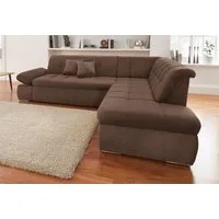 DOMO collection Ecksofa NMORIC inkl. Zierkissen 273x216x80 cm L-Form, Ottomanen-Abschluss, wahlweise mit Bettfunktion und Armlehnverstellung