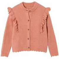 vertbaudet Strickjacke Strickjacke Mädchen mit Rüschen und Wellensaum