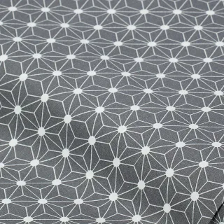 Beschichteter Baumwollstoff "Grafisches Design", grau/weiß