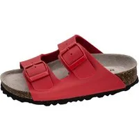Fischer-Markenschuh Hawaii Pantolette aus Vegano (Lederimitat), mit Fleecefutter, gepolstertes Fußbett