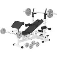GORILLA SPORTS Hantelbank Kraftstation Gusseisen Gripper 108 kg, (31-tlg)