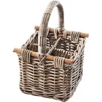 Kobolo Flaschenkorb Flaschenträger PULLO für 4 Flaschen aus Rattan