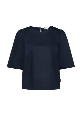 s.Oliver Red Label - Locker geschnittene Bluse mit halblangen Ärmeln blau - Gr. - 36