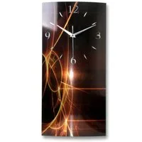 Kreative Feder Funkwanduhr 3D Design-Wanduhr "Abstrakt Rot" aus gebürstetem Aluminium (ohne Ticken, flüsterleises Funkuhrwerk, außergewöhnlich, modern)