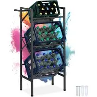 relaxdays Kastenständer Getränkekistenregal für 3 Kisten