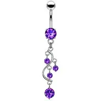 Taffstyle Bauchnabelpiercing Bauchnabelpiercing Banane Wein Anhänger Kristallen Silber Tanzanite, Stecker Bauchnabelpiercing Banane Bauchnabel Piercing Schmuck