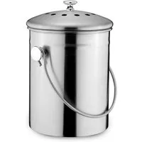 Karl Weis Biomülleimer Bio-Abfalleimer Tischmülleimer Tisch-Abfallbehälter Küchenabfall-Eimer, 3 Liter Edelstahl Abfallbehälter mit Deckel